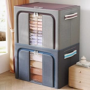 Organizador Ropa Con Estructura Metálica Apilable 22 Lts