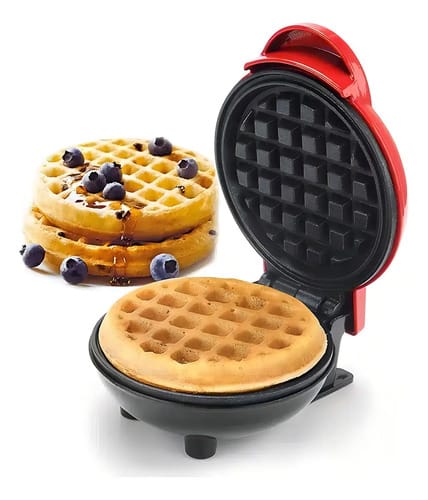 Mini Wafflera Eléctrica Antiadherente Portatil Redonda Verde - Imagen 12
