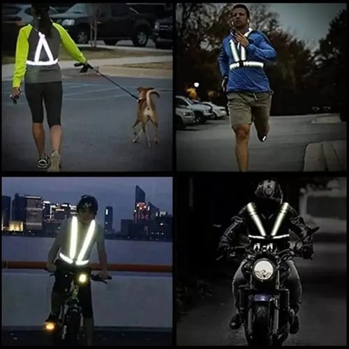 Chaleco Reflectante Seguridad Cinta Reflectiva Bici Moto - Imagen 7