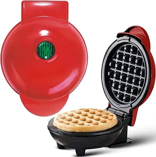 Mini Wafflera Eléctrica Antiadherente Portatil Redonda Verde