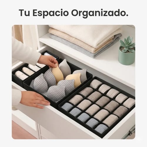 Organizador De Ropa Interior Divisor Cajones Set De 4 Piezas - Imagen 2