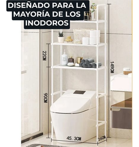 Estante Organizador Baño Metal 3 Niveles Sobre Inodoro - Imagen 5