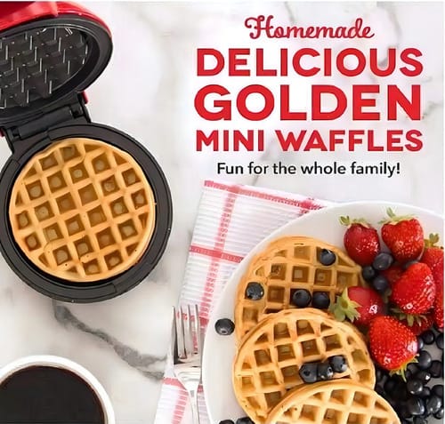 Mini Wafflera Eléctrica Antiadherente Portatil Redonda Verde - Imagen 10