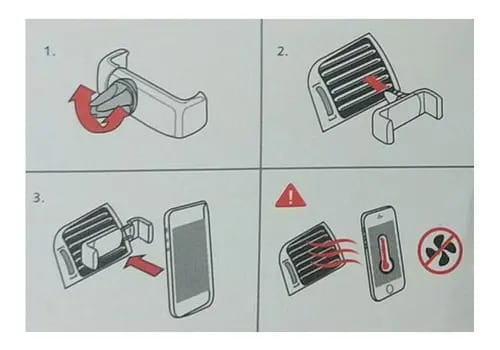 Soporte Universal para Celular con Pinza de Ajuste a Rejilla de Ventilación - Imagen 3