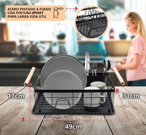 Escurridor Vajilla Con Agarre Y Bandeja Secador De Platos - Imagen 5
