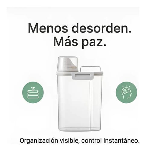 Contenedor Hermetico 2,5 L Organizador Granos Con Medidor - Imagen 3