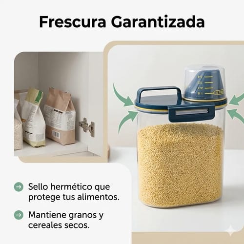 Contenedor De Alimentos Granos 1,5 L Hermético Y Práctico - Imagen 3