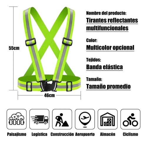 Chaleco Reflectante Seguridad Cinta Reflectiva Bici Moto - Imagen 3