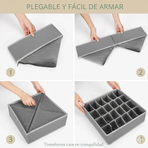 Organizador De Ropa Interior Divisor Cajones Set De 4 Piezas - Imagen 8
