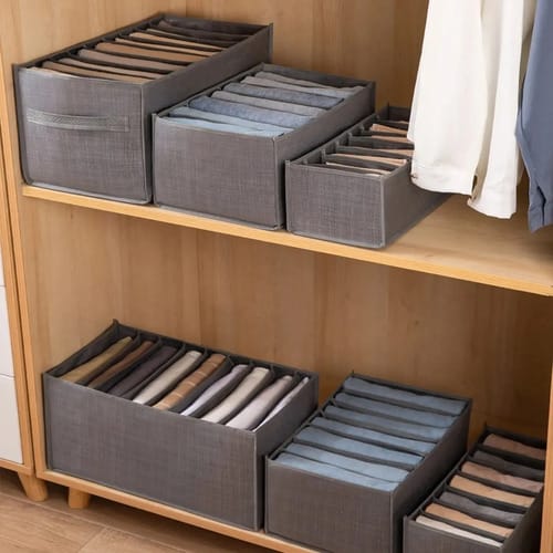 Pack X3 Organizador De Ropa 9 Divisores Interior Ropa Gris - Imagen 5