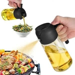 Botella Dispensadora Con Pulverizador Aceite Vinagre 470 Ml