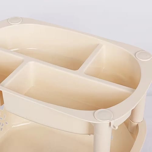 Carrito Organizador 3 Estantes Plástico Multiusos Con Ruedas - Imagen 7