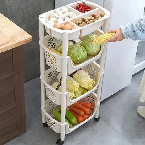 Carrito Organizador 3 Estantes Plástico Multiusos Con Ruedas - Imagen 3