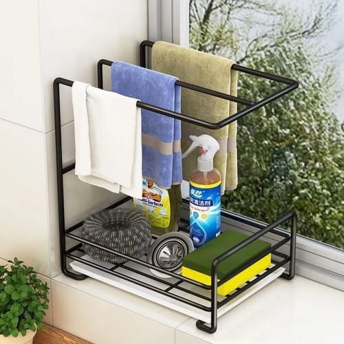 Organizador Fregadero Cocina Soporte Esponja Repasadores - Imagen 4