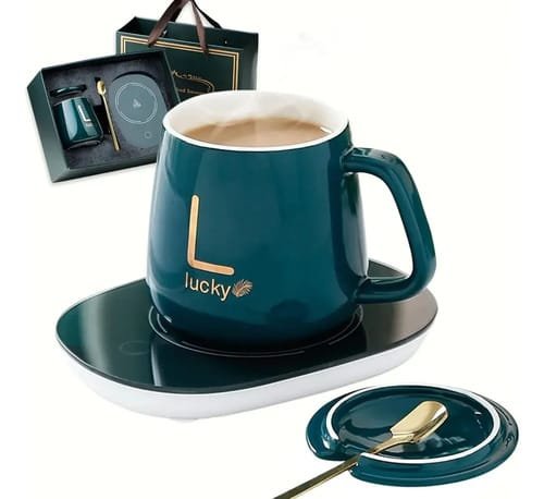 Taza Ceramica Con Base Calentadora Para Cafe Liquidos 220v