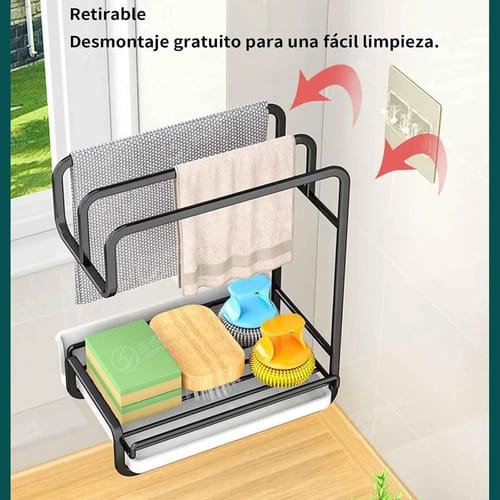 Organizador Fregadero Cocina Soporte Esponja Repasadores - Imagen 5