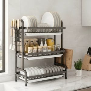 Escurridor Seca Platos Inoxidable 3 Niveles Extra Grande