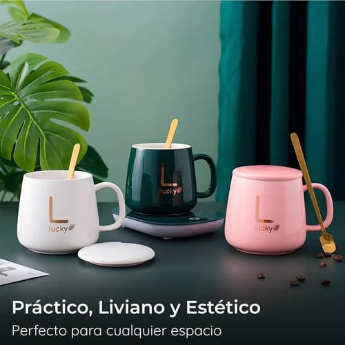 Taza Ceramica Con Base Calentadora Para Cafe Liquidos 220v - Imagen 3