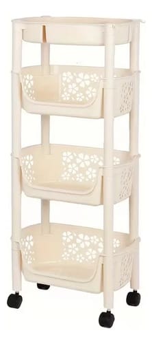 Carrito Organizador 3 Estantes Plástico Multiusos Con Ruedas - Imagen 9