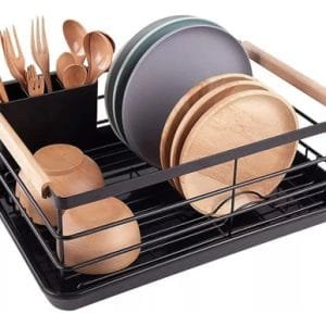 Escurridor de platos Levys Bazar Secaplato Madera 002 de acero inoxidable