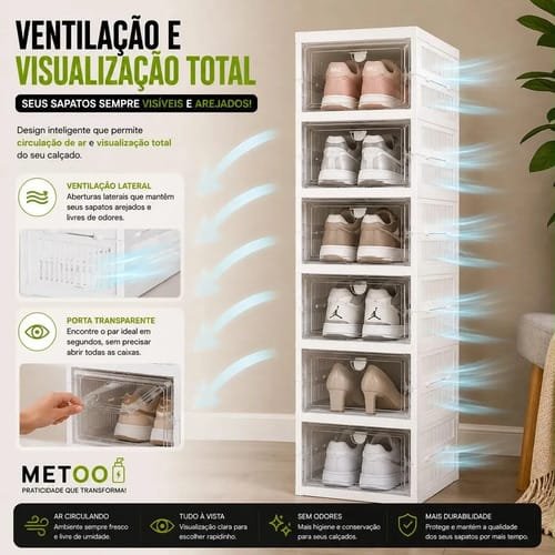 Zapatero Organizador de 6 Niveles zapatera Metoo Metoo Dobrável Vertical - Imagen 6
