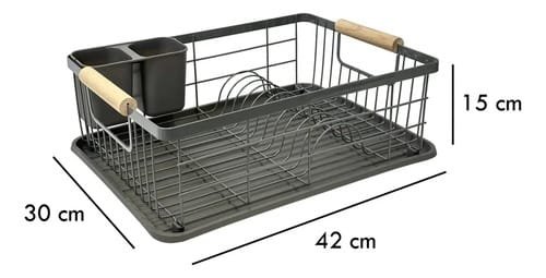 Escurridor de platos Global Sanitarios Bambú AWK139N de acero inoxidable pintado - Imagen 2