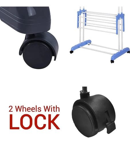 Tendedero Tender Ropa De Pie Plegable Acero Inox Con Barras Azul Acero - Imagen 4