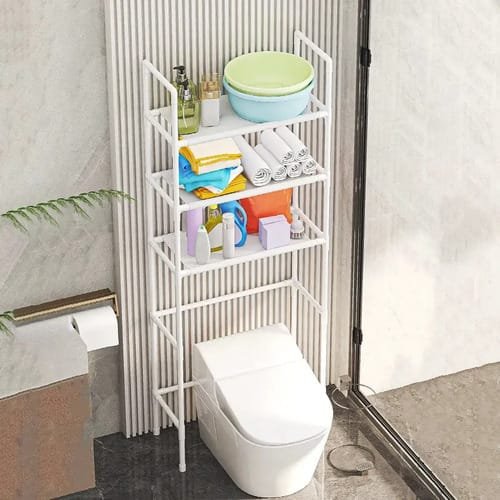 Mueble organizador de baño Veoquiero Organizador de baño 3 niveles de aluminio - 47cm x 1.55cm x 25cm - Imagen 9