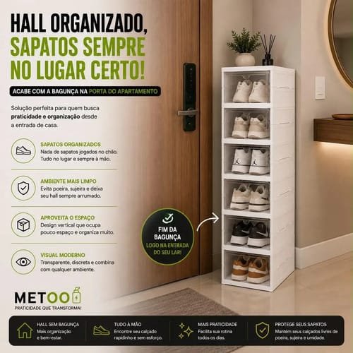 Zapatero Organizador de 6 Niveles zapatera Metoo Metoo Dobrável Vertical - Imagen 5