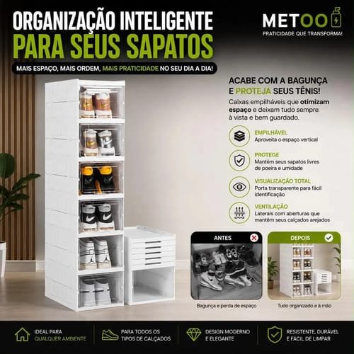 Zapatero Organizador de 6 Niveles zapatera Metoo Metoo Dobrável Vertical - Imagen 2