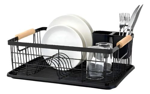 Escurridor de platos Global Sanitarios Bambú AWK139N de acero inoxidable pintado