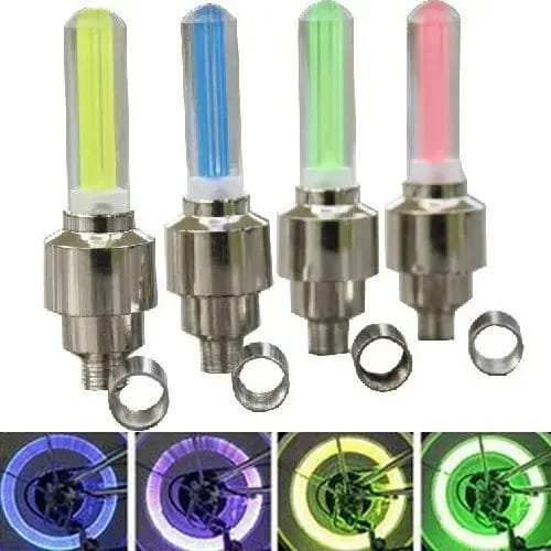 Tapa De Válvula Con Luz Led Para Rueda Bici O Moto Pack X2