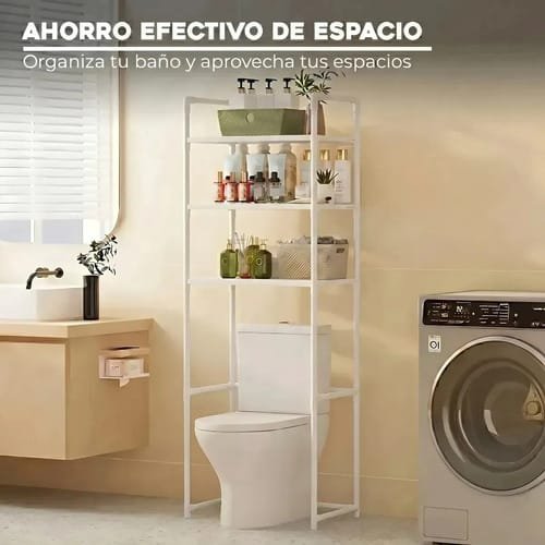 Mueble organizador de baño Veoquiero Organizador de baño 3 niveles de aluminio - 47cm x 1.55cm x 25cm - Imagen 7